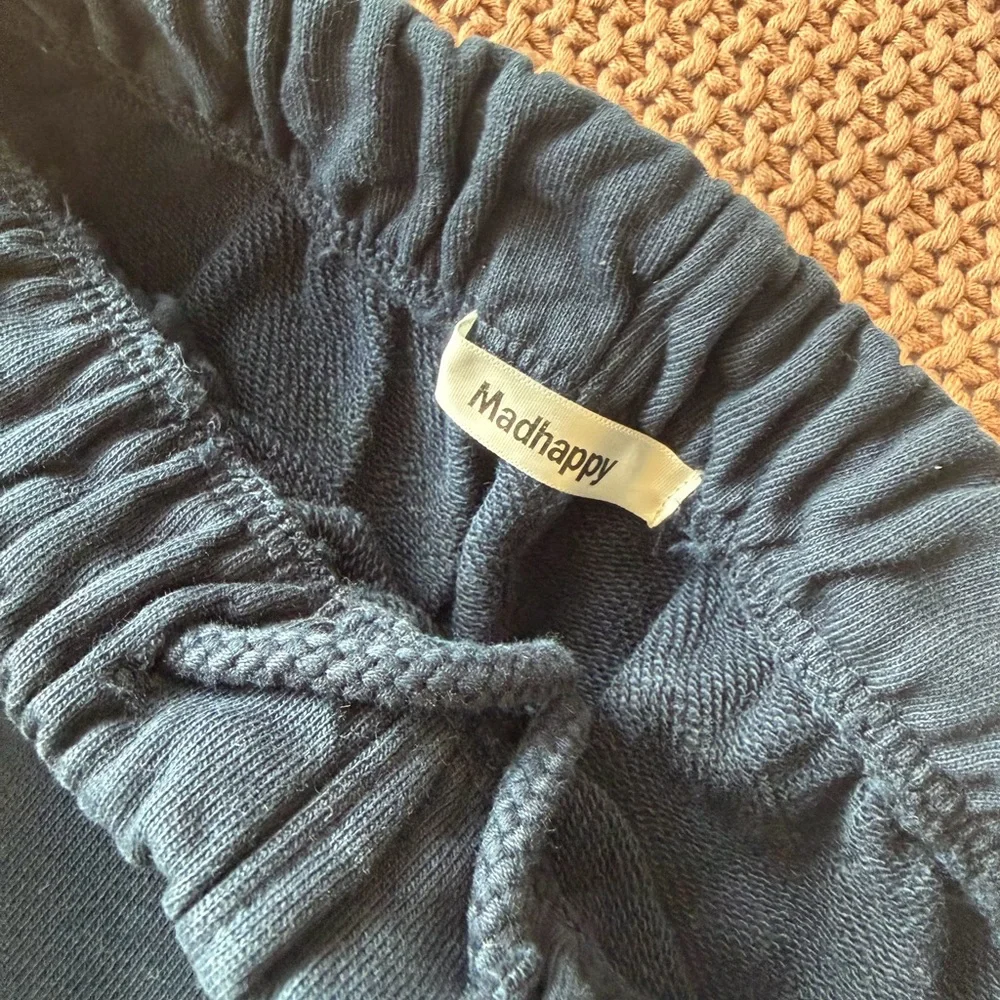 Madhappy Navy Blue Joggers with Script Logo